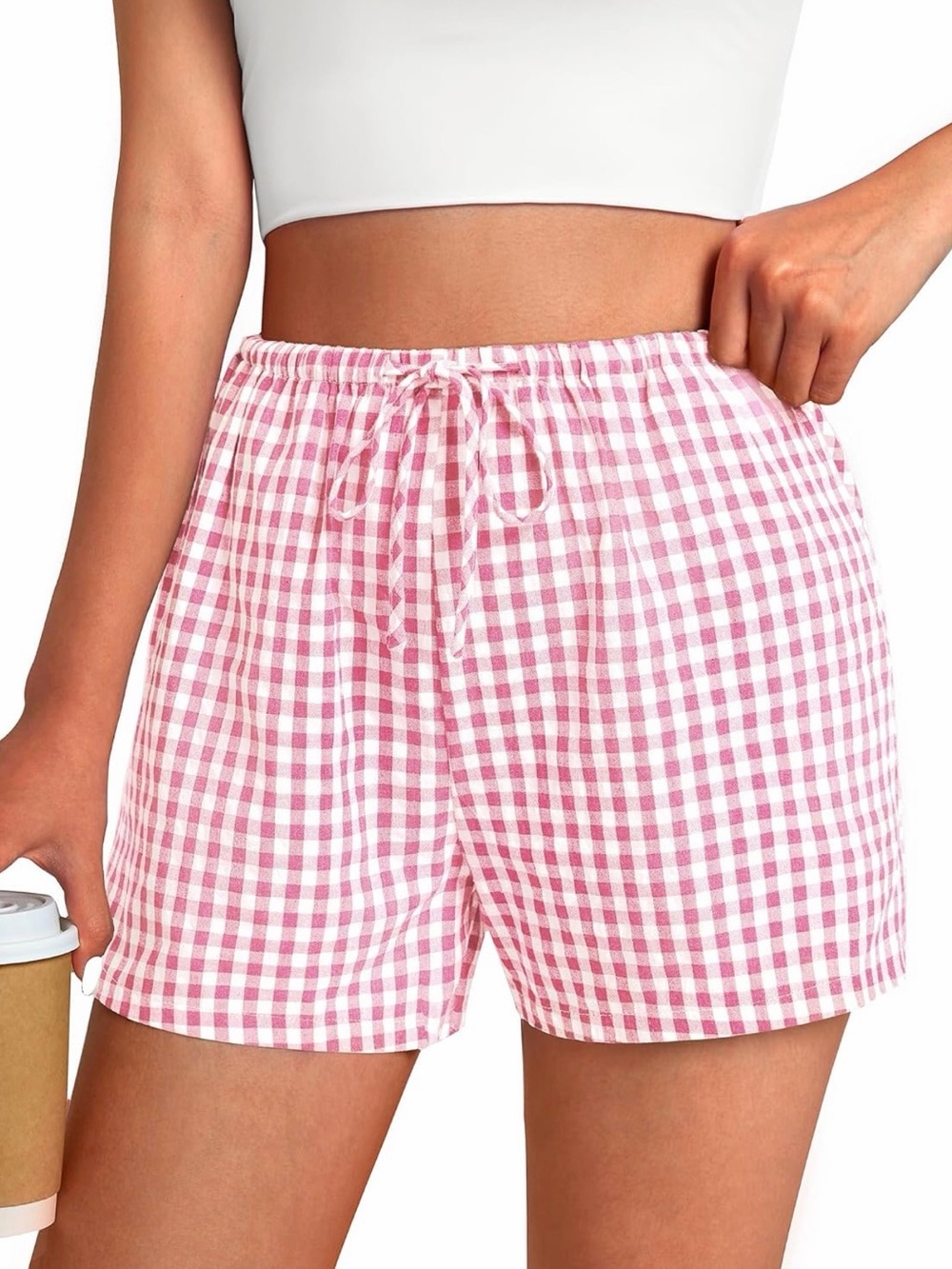 Women’s Pink Gingham Boxer Shorts NWOT